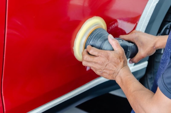 Paint correction and polishing with professional buffer